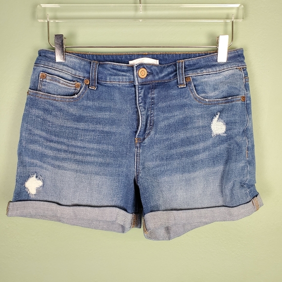 LC Lauren Conrad Pants - LC Lauren Conrad Cuff Distressed Cuffed Shorts 12